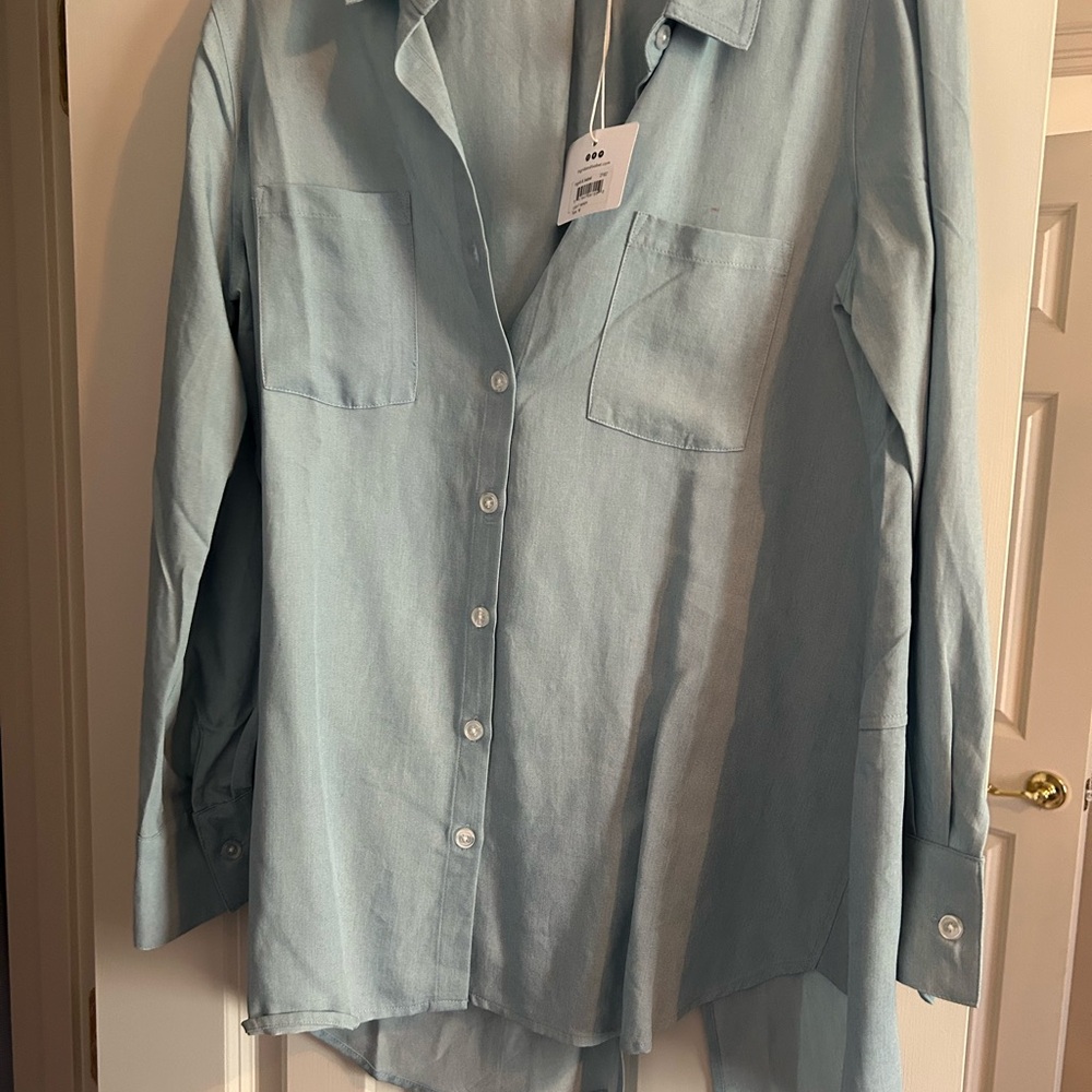 Ingrid & Isabel Maternity Light Blue Denim Shirt NWT